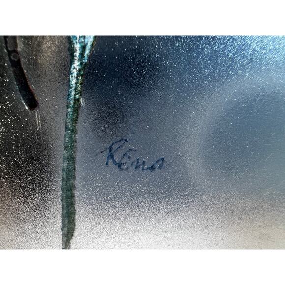 Large Foil Art Framed Vintage MCM Siver Nature Birds Butterfly Rena Hand Etched - Picture 13 of 16